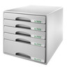 LEITZ Schubladenbox PLUS 52110085 5Schubfächer grau