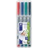 STAEDTLER Folienschreiber Lumocolor 315 WP4 1mm sortiert, 4St/Pck