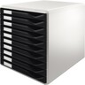 LEITZ Schubladenbox 52810095 DIN A4 10Schubfächer lichtgr/sw
