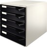 LEITZ Schubladenbox 52800095 DIN A4 5Schubfächer lichtgr/sw