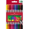 FABER-CASTELL Doppelfasermaler farbi sort, 10St/Pck