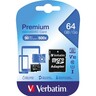 VERBATIM Speicherkarte microSD XC 44084 Class 10 64GB +Adapter