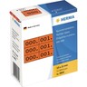 HERMA Nummernetikett 10x22mm 0-999, 3fach schwarz auf rot, 1.000St/Pck