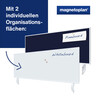 MAGNETOPLAN Tischtrennwand VarioPin 160x50cm Filz/Schreibtafel d´blau