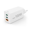 HAMA Schnellladegerät GaN 2xUSB-C 1xUSB-A Mini-Ladegerät PD 100W, weiß