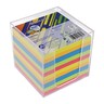WESTCOTT Notizzettelbox 95x95x95mm transparent 800Bl. farbig