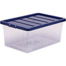 BANKERS BOX Plastik-Aufbewahrungsbox 38L. PP transp./Deckel dunkelblau
