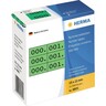 HERMA Nummernetikett 10x22mm 0-999, 3fach schwarz auf grün, 1.000St/Pck