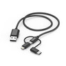 HAMA 3in1 Multi-Ladekabel Lightning 1,5m Schwarz