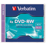 VERBATIM DVD-RW, 4,7GB. 4x rewritable, Jewelcase, 5St/Pck