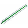 RUMOLD Dreikantmaßstab 30cm 150/DIN/30 Ingenieur DIN Kunststoff weiß