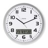 HAMA Funk-Wanduhr Moorea 30cm mit Datum-/Temperatur-Anzeige, silber