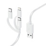 HAMA 3in1 Multi-Ladekabel, USB-A Micro-USB USB-C und Lightning 1,0m, weiß
