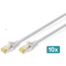 DIGITUS Netzwerkkabel 0,5m grau CAT 6A S/FTP, 10 Stück