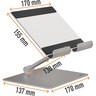 DURABLE Tabletständer RISE 894023 7-13", Tischständer met.-silber