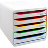 EXACOMPTA Schubladenbox BIG-BOX PLUS 309913D 5Schubfächer weiß/bunt